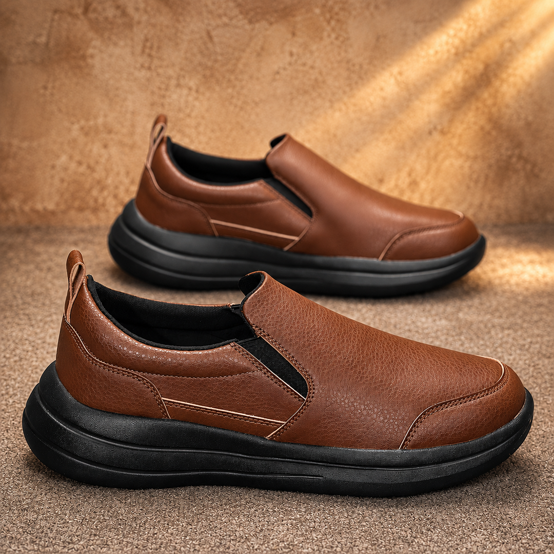 Lightweight Leather Slip-Ons