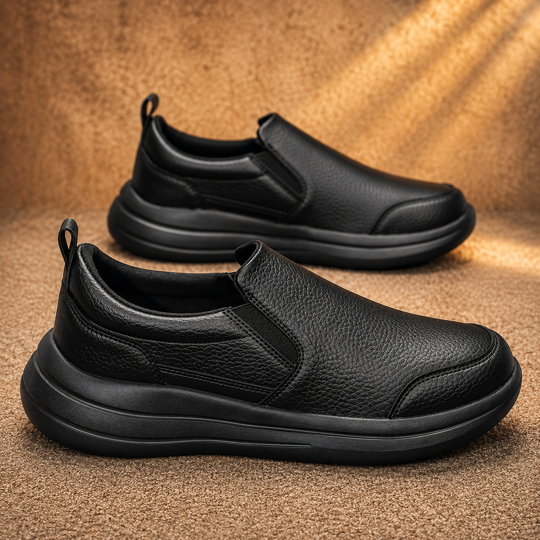 Lightweight Leather Slip-Ons